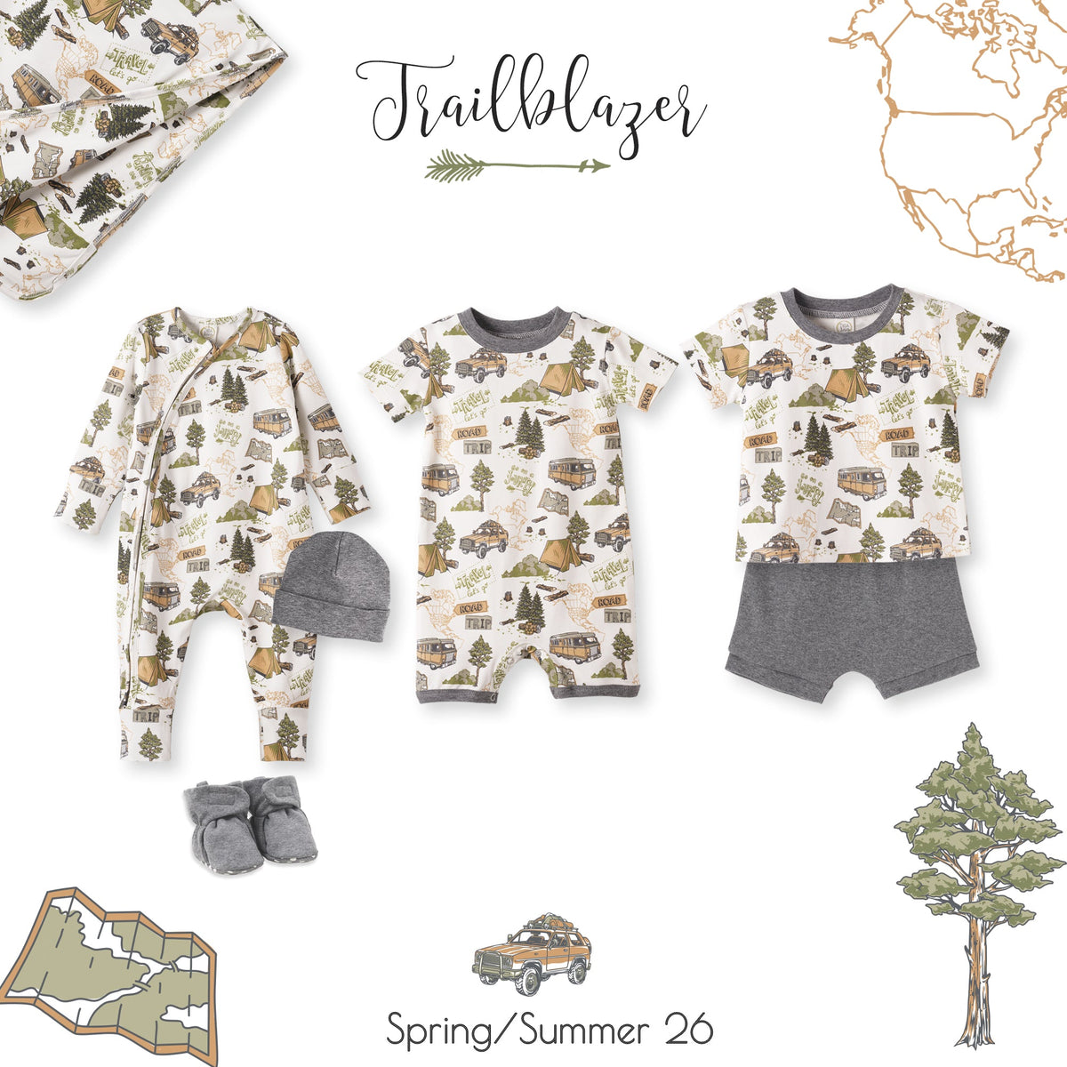 Trailblazer Soft Bamboo Shortall Romper for Baby Boys - Shop Avnu