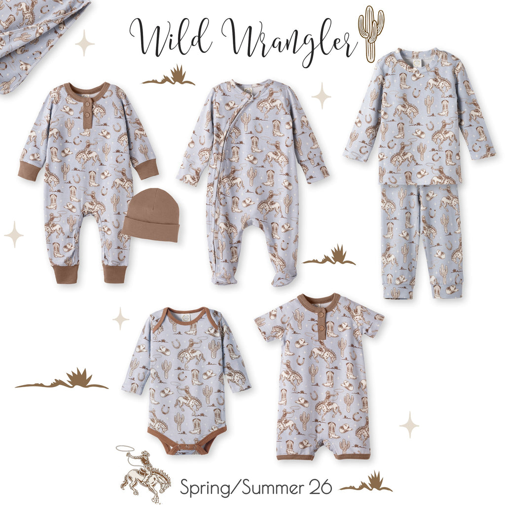 Wild Wrangler/Blue Cowboy Western Bamboo Kids Pajama Set - Shop Avnu
