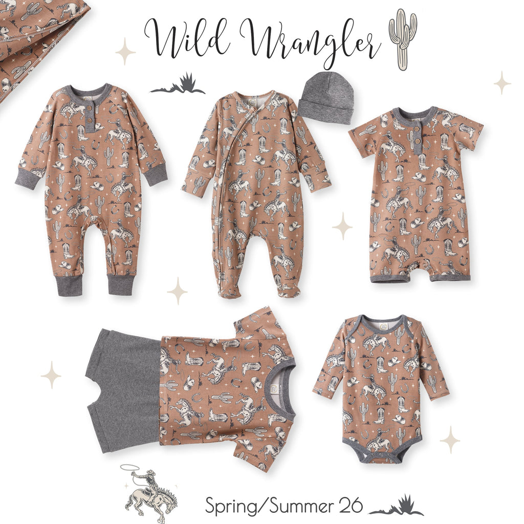 Wild Wrangler/Brown Western Cowboy Bamboo Baby Boy Bodysuit - Shop Avnu