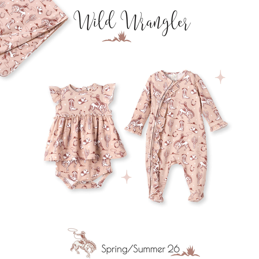 Wild Wrangler/Pink Bamboo Ruffle Zipper Romper - Western - Shop Avnu