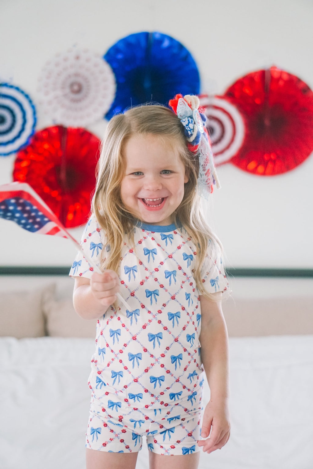 Red White & Bows 2pc Bamboo Pajamas - Shop Avnu