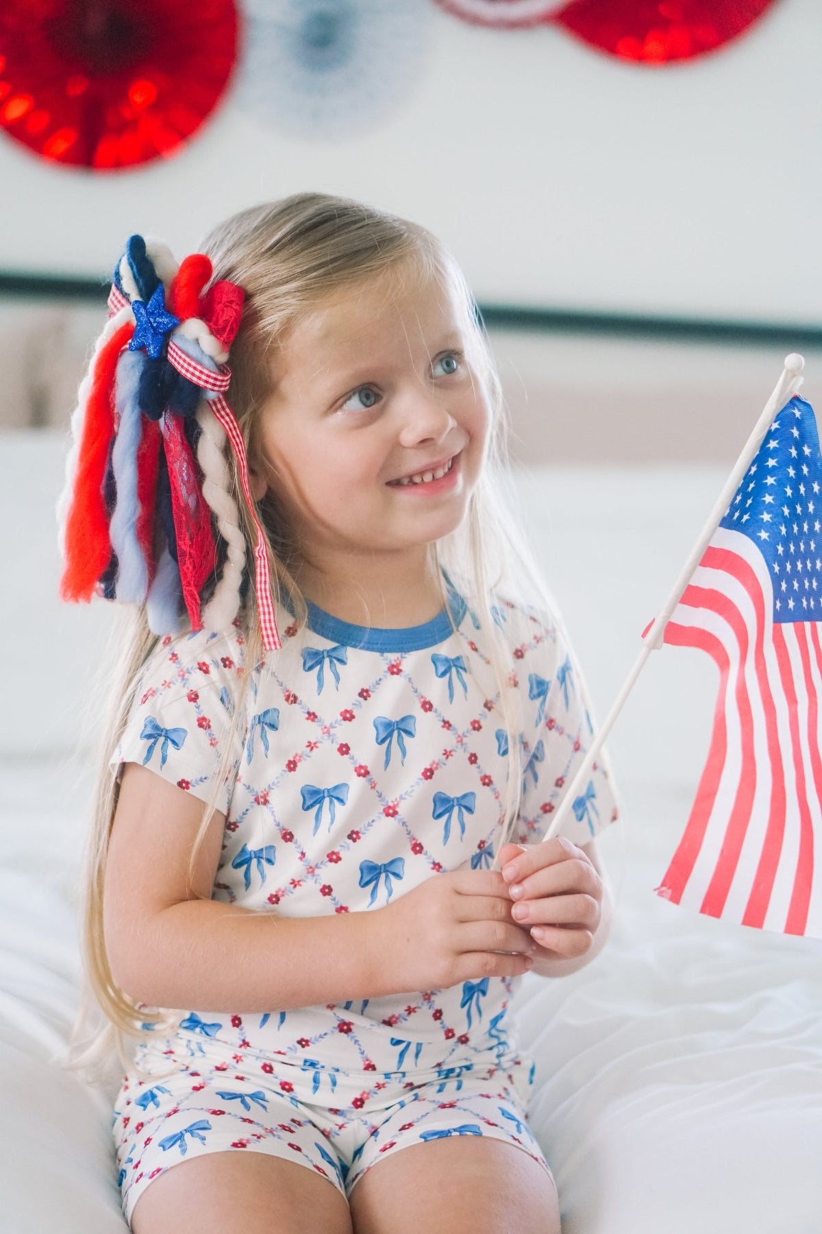 Red White & Bows 2pc Bamboo Pajamas - Shop Avnu