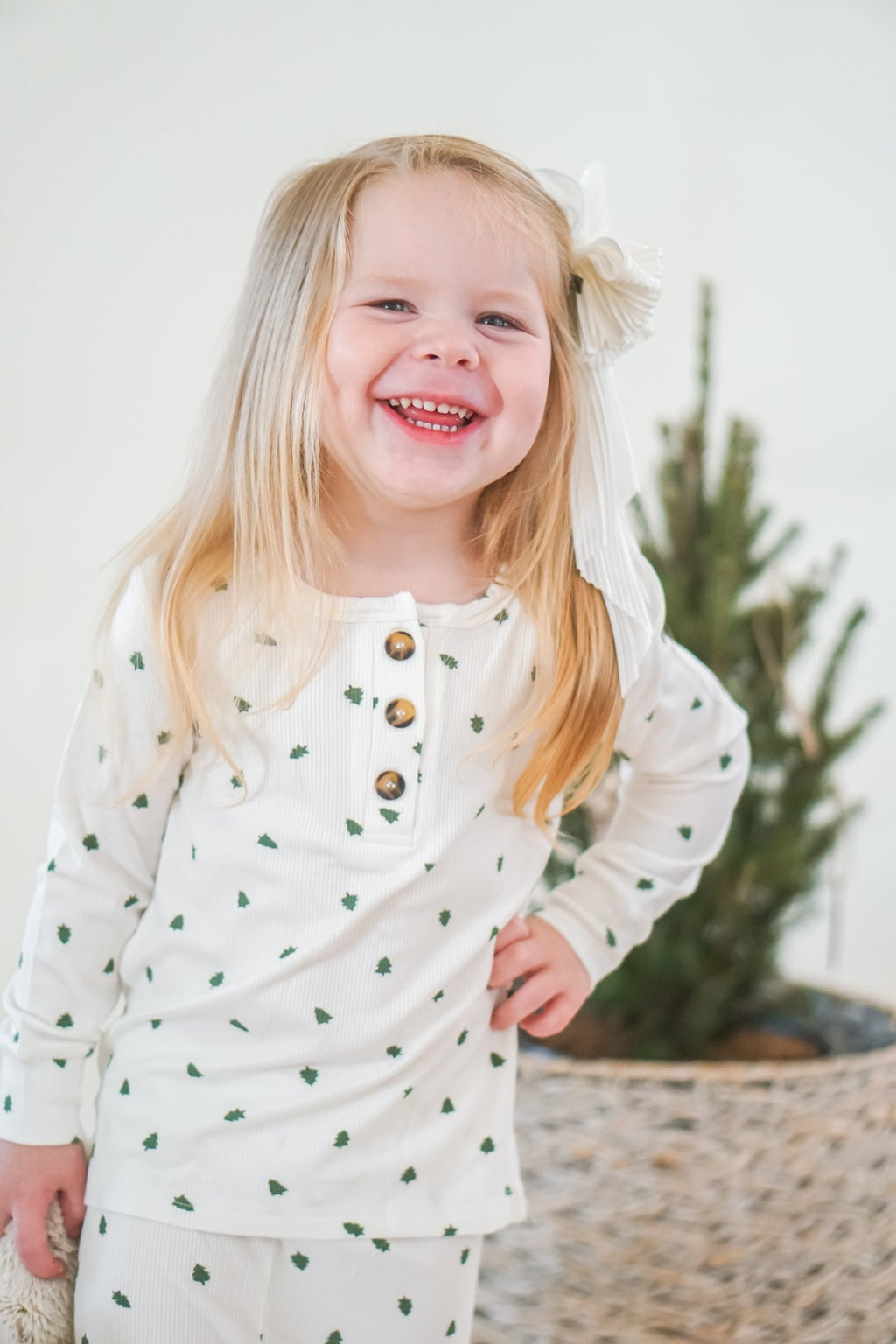 Tiny Trees Ribbed Bamboo 2pc Henley Pajamas - Shop Avnu