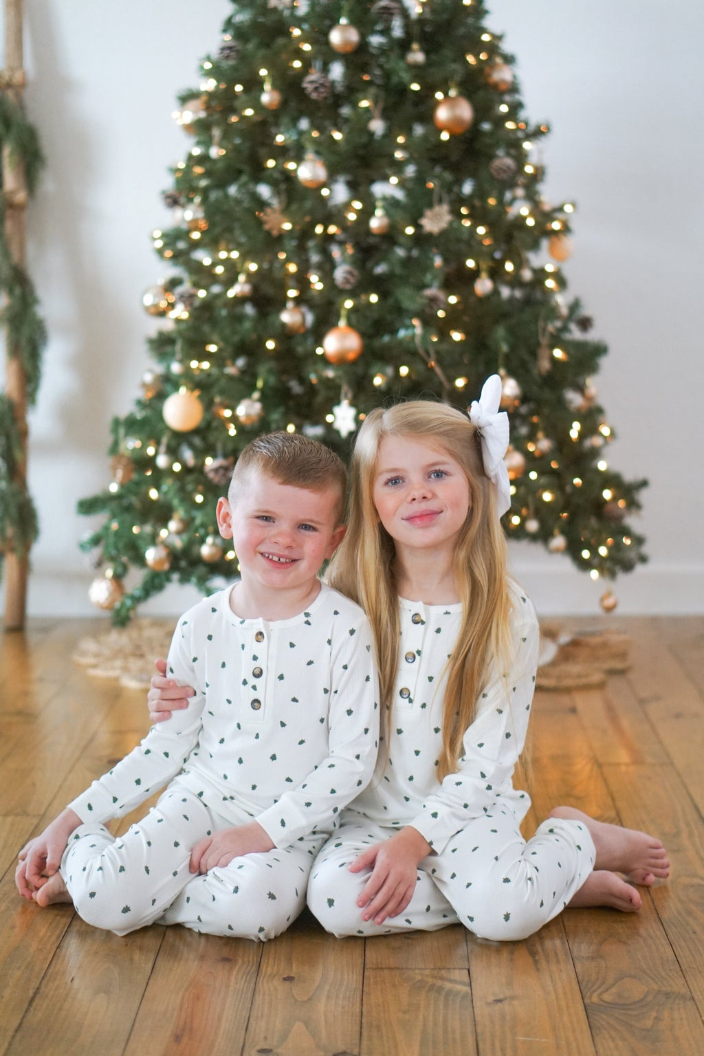Tiny Trees Ribbed Bamboo 2pc Henley Pajamas - Shop Avnu