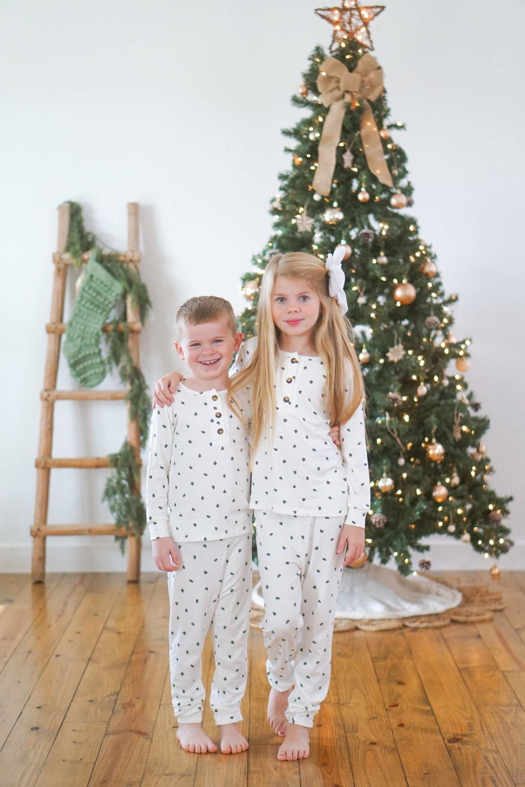 Tiny Trees Ribbed Bamboo 2pc Henley Pajamas - Shop Avnu