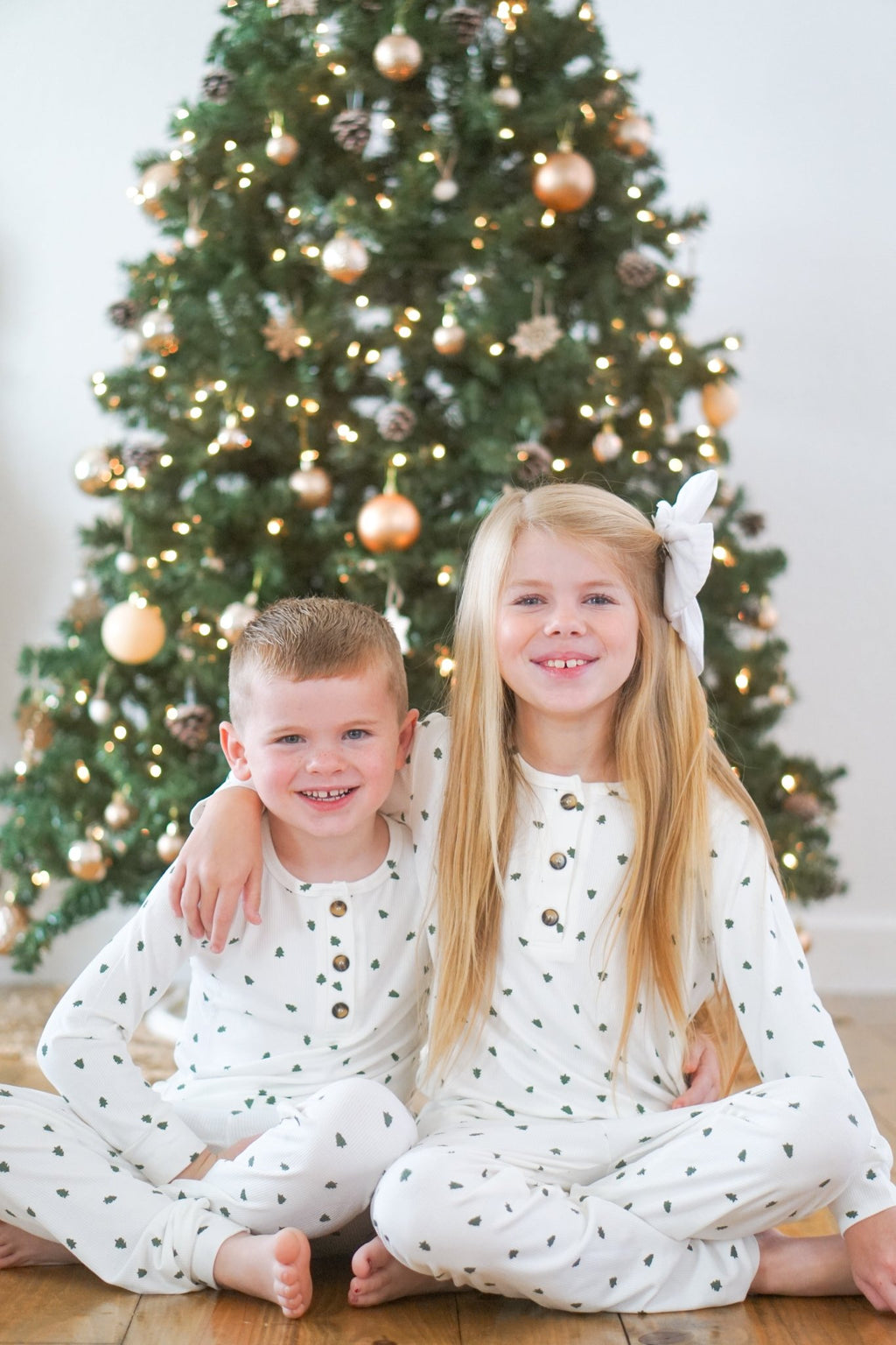 Tiny Trees Ribbed Bamboo 2pc Henley Pajamas - Shop Avnu