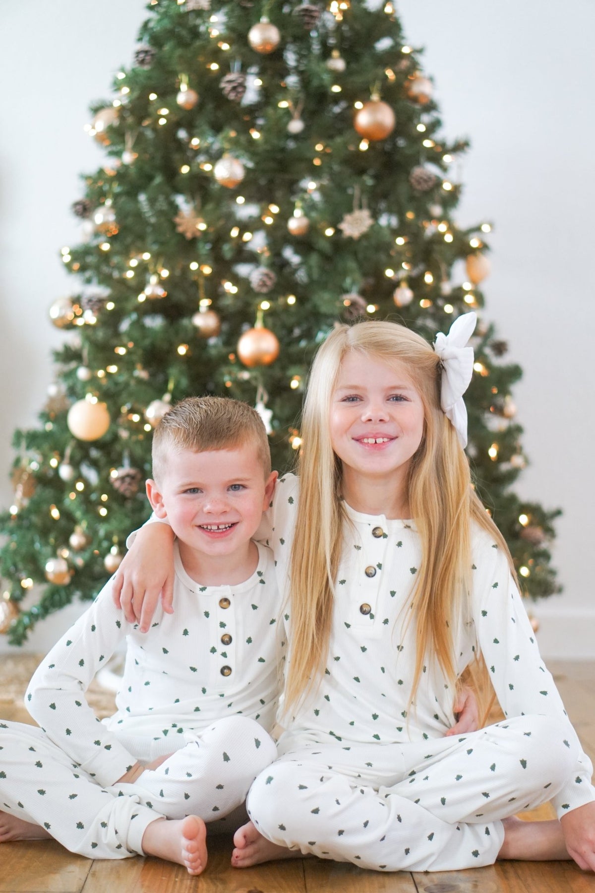 Tiny Trees Ribbed Bamboo 2pc Henley Pajamas - Shop Avnu