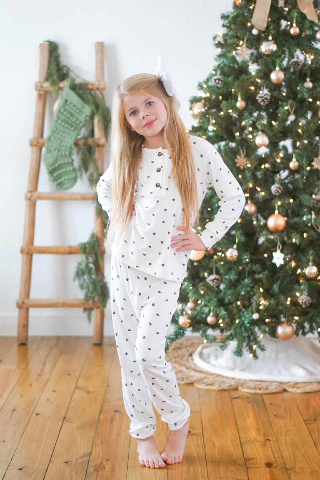 Tiny Trees Ribbed Bamboo 2pc Henley Pajamas - Shop Avnu