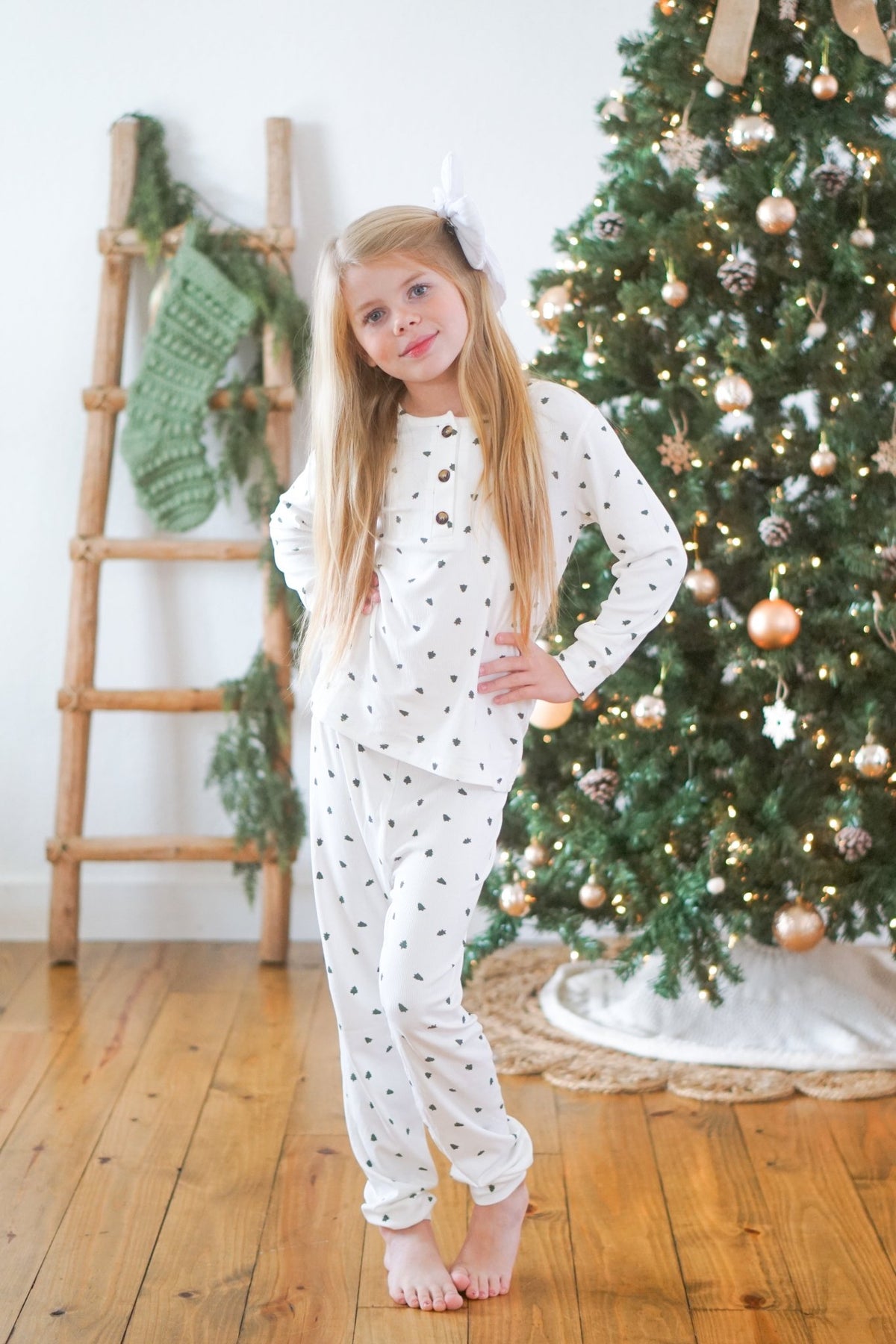 Tiny Trees Ribbed Bamboo 2pc Henley Pajamas - Shop Avnu