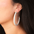 Off White Hoop Earrings - Shop Avnu