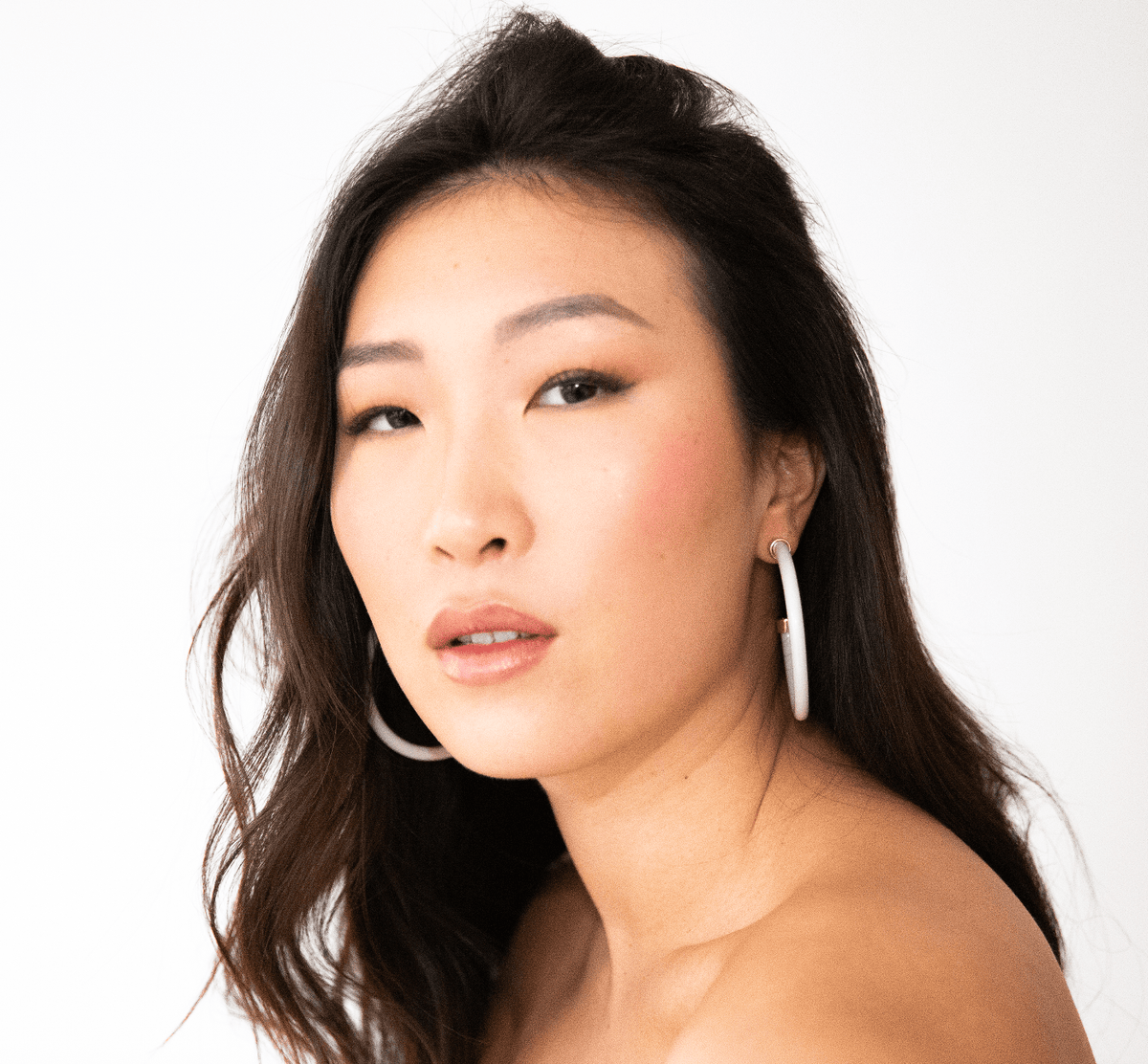 Off White Hoop Earrings - Shop Avnu