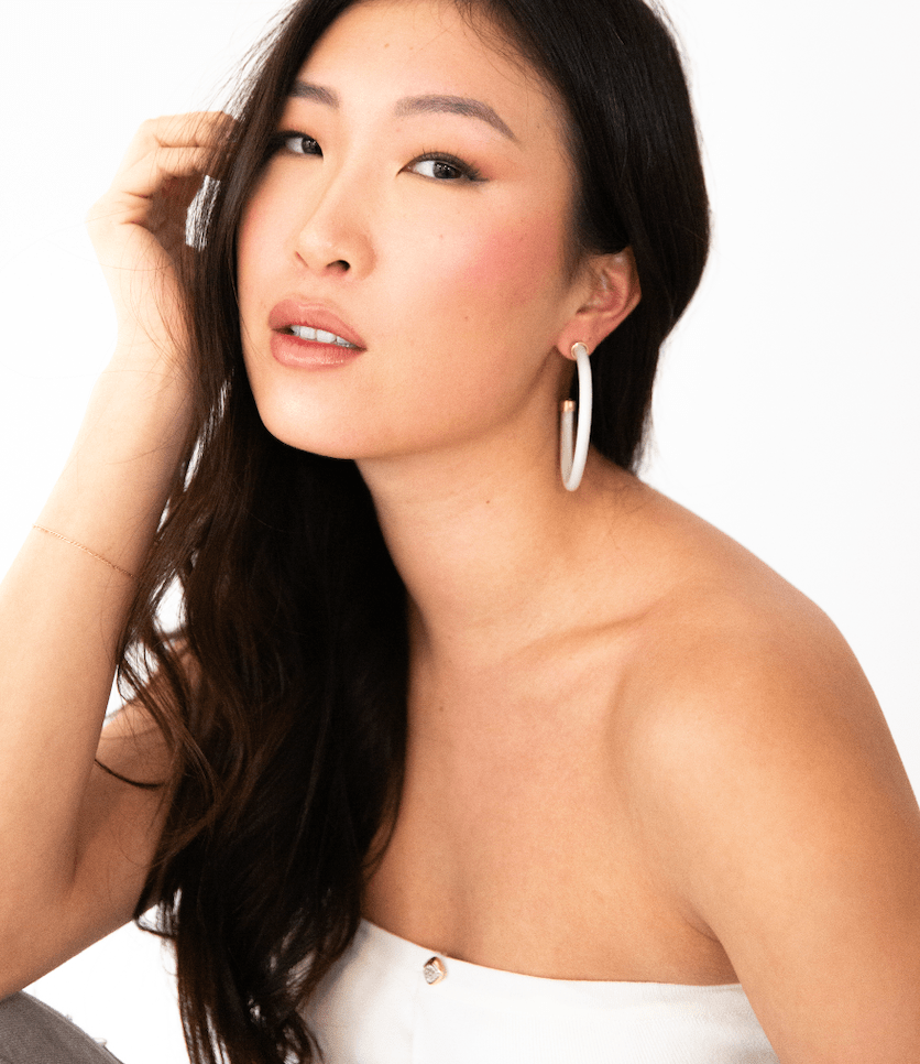 Off White Hoop Earrings - Shop Avnu
