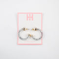Silver Glitter Mini Hoop Earrings - Shop Avnu