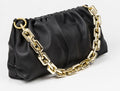 Leather Bag, Clutch Bag with Chain - MiamiLeathers