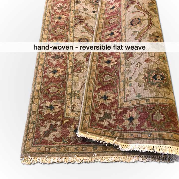 Reversible/2-Sided Soumak Flat Weave (4'x10' Runner) camel/brown