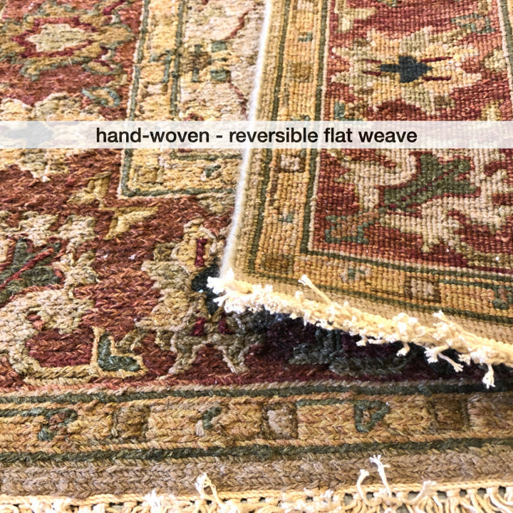 Reversible/2-Sided Soumak Flat Weave (4'x10' Runner) camel/brown