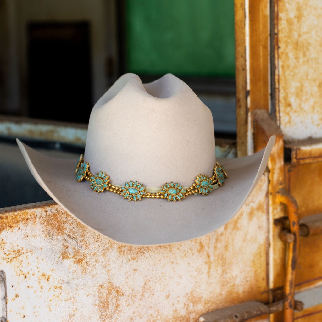 Squash Blossom Hat Band - Turquoise - Shop Avnu