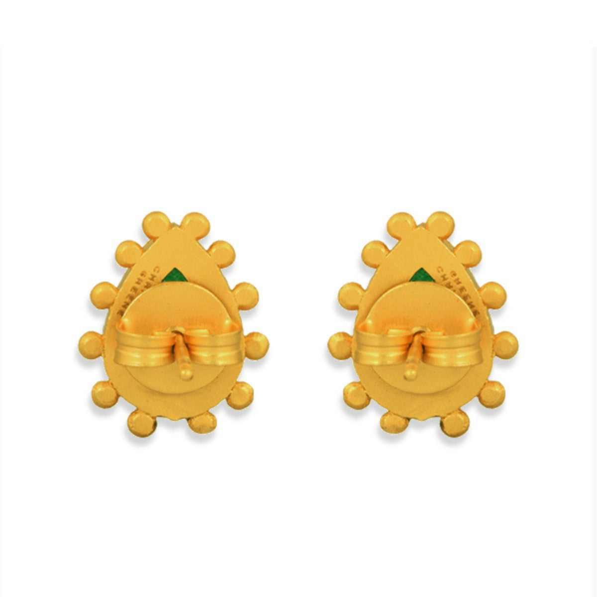 Starburst Stud Earrings - Green Strawberry Quartz