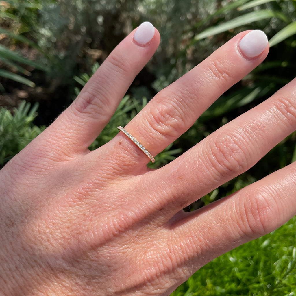 Sydney 14K Gold and Diamond Eternity Ring - Shop Avnu