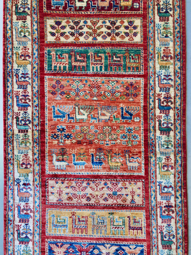 Pazyryk-Style Gabbeh  red/mt 9' Runner