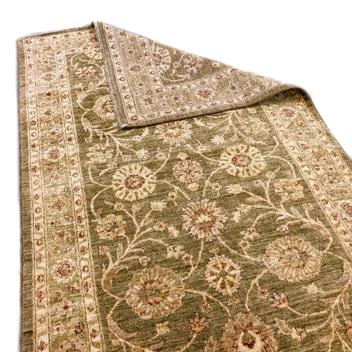 Chobi-Farahan (4'x10' Runner) green/gold