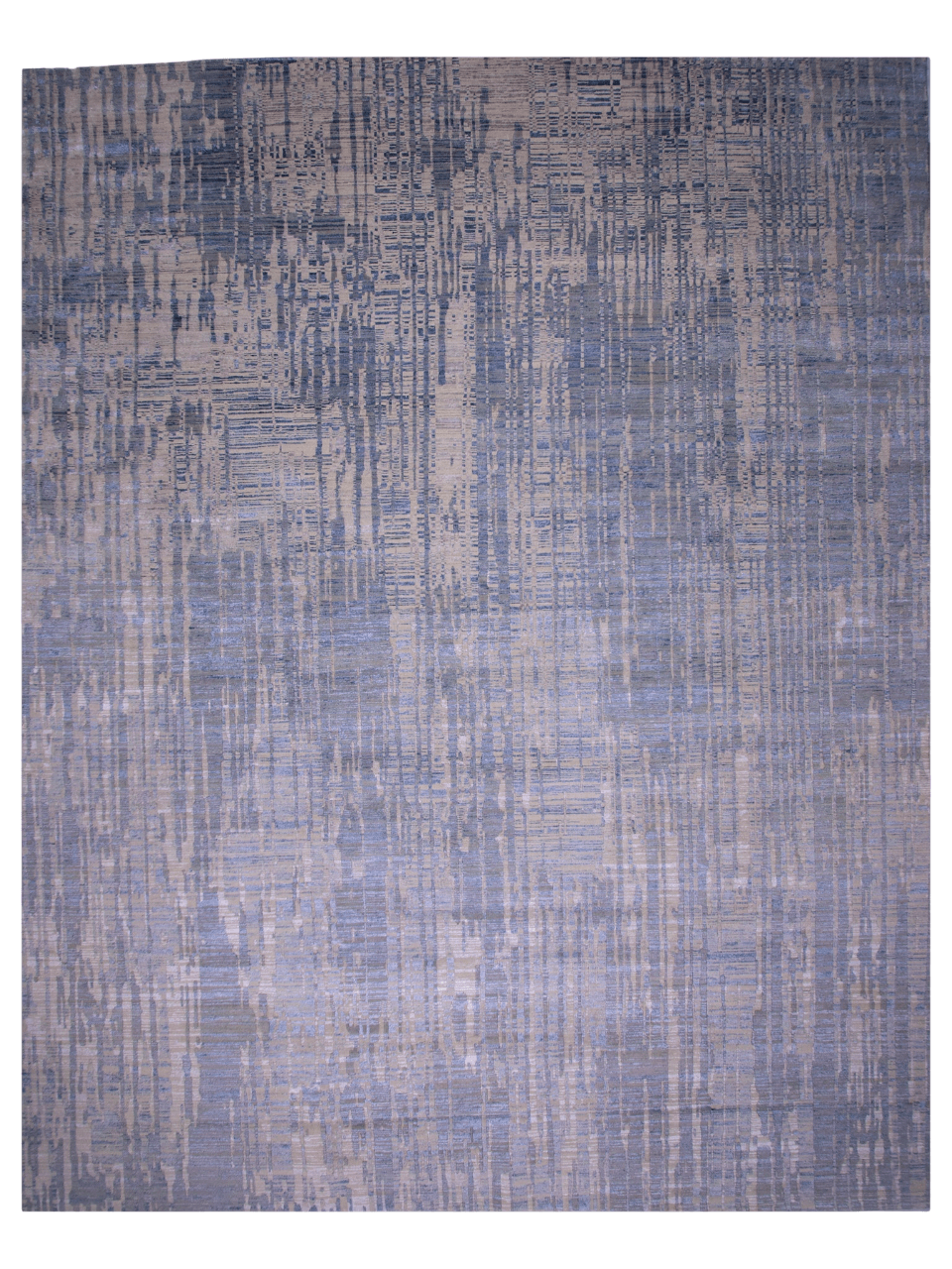 Carved, Contemporary Tibetan-Style 12x15 (blue/gray)