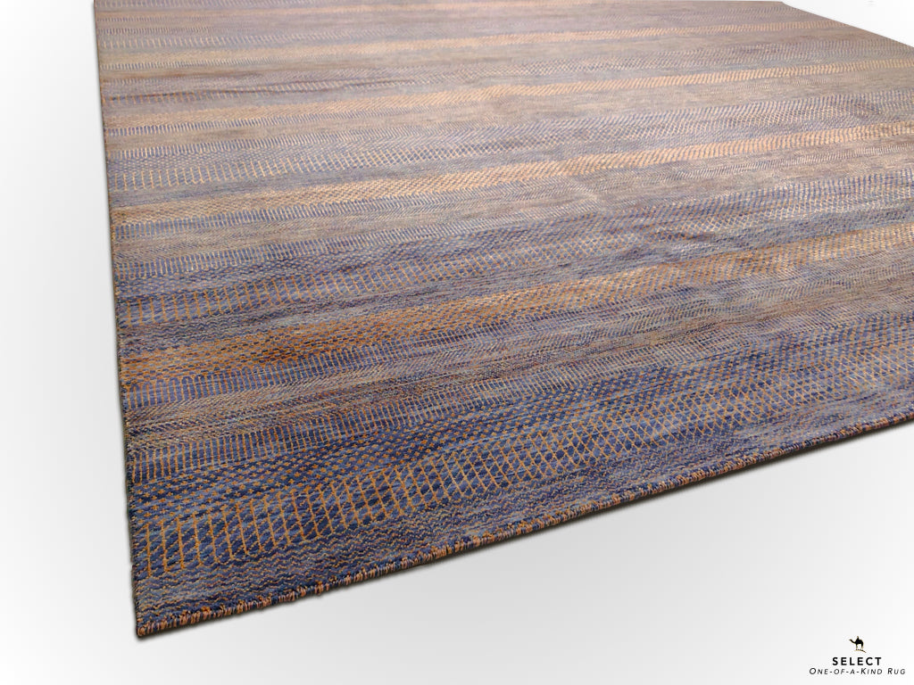 Durva Grass Design (10'01"x14'03") copper/blue-gray