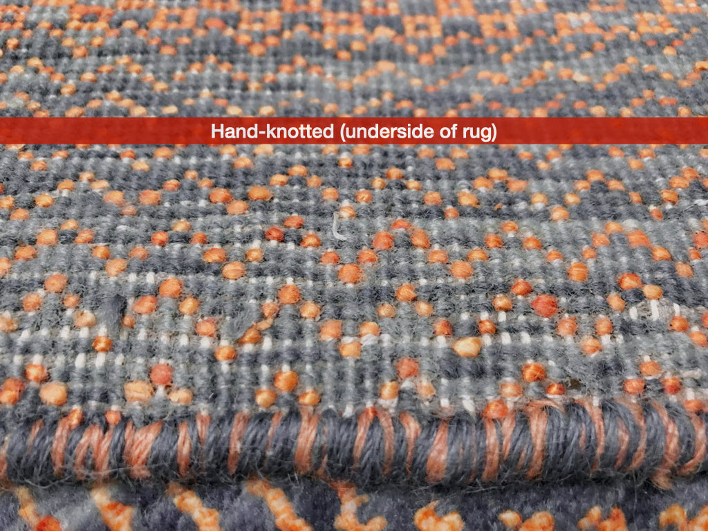 Durva Grass Design (10'01"x14'03") copper/blue-gray
