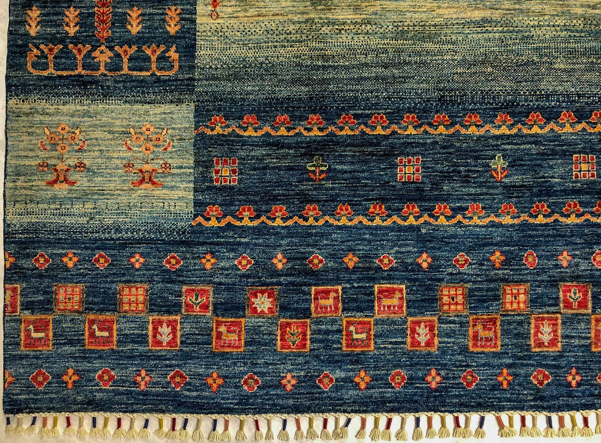 Khorjin/Gabbeh (9'00"x11'09") blue/multicolor
