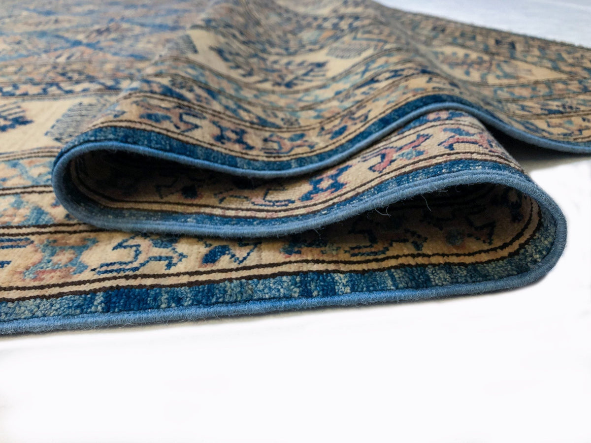 Antique Washed Super Kazak (10'06"x13'08") blue/ivory