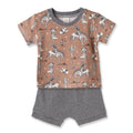 Wild Wrangler/Brown Western Bamboo Cotton Boys' Short Set - Shop Avnu