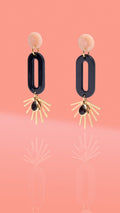 Black Oval Resin Starburst Hoop - Shop Avnu