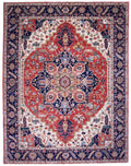 Serapi (9'00"x11'07") red/ivory/navy