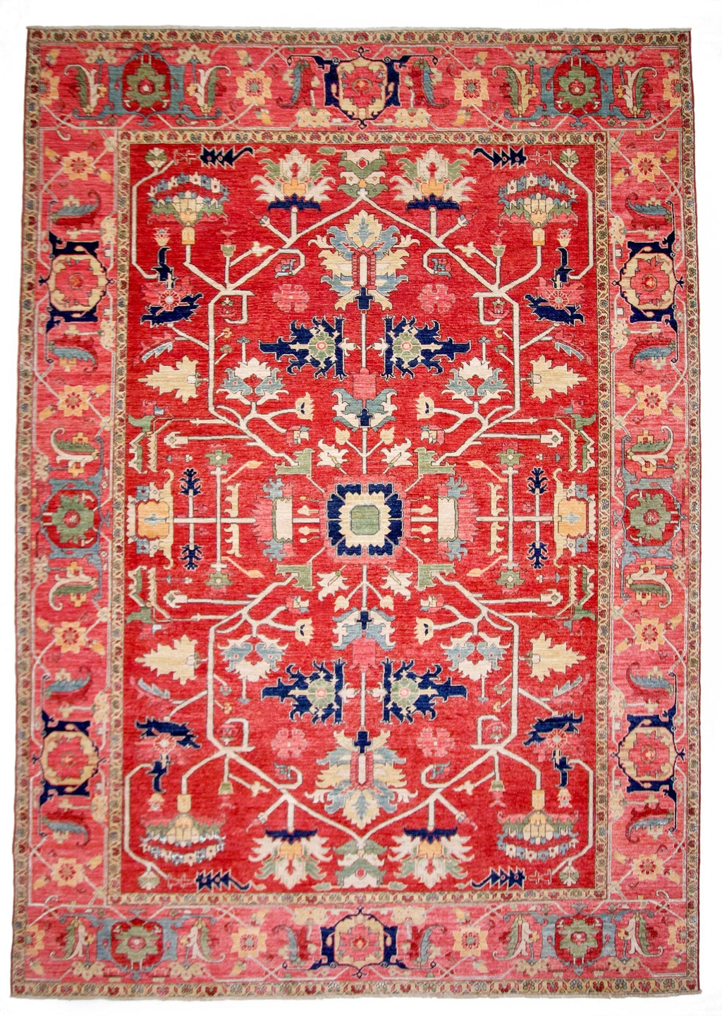 Afghan Heriz (9'01"x12'09") red/rose