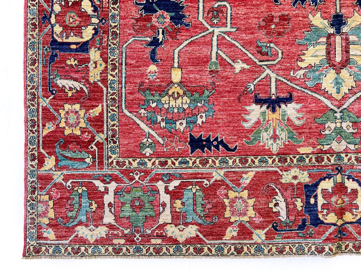 Afghan Heriz (8'00"x10'00") lt.red/red