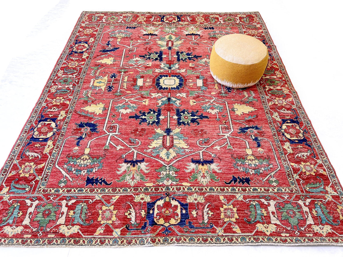 Afghan Heriz (8'00"x10'00") lt.red/red