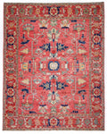 Afghan Heriz (8'00"x10'00") lt.red/red