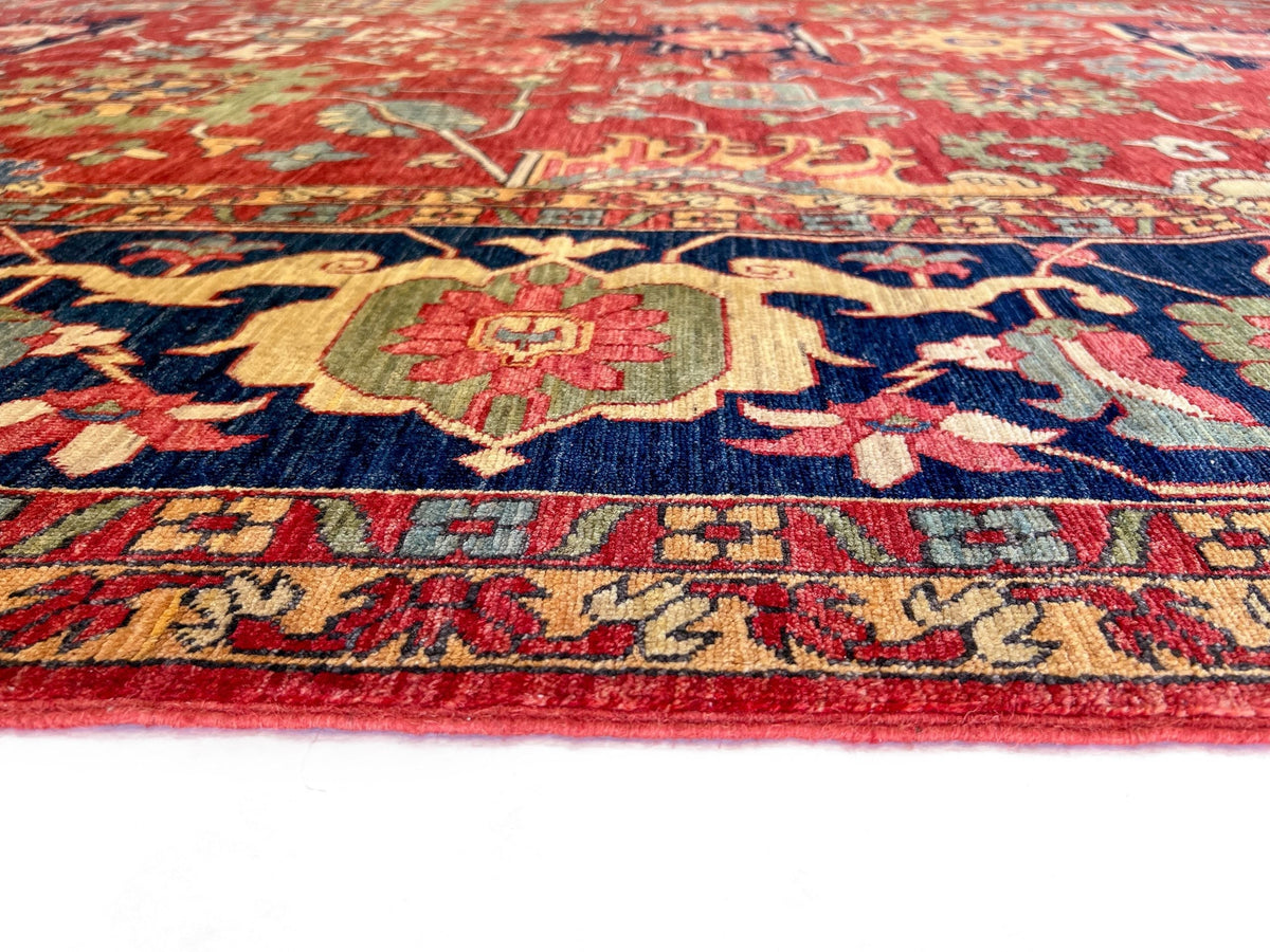 Afghan Serapi (8'09"x12'07") red/blue