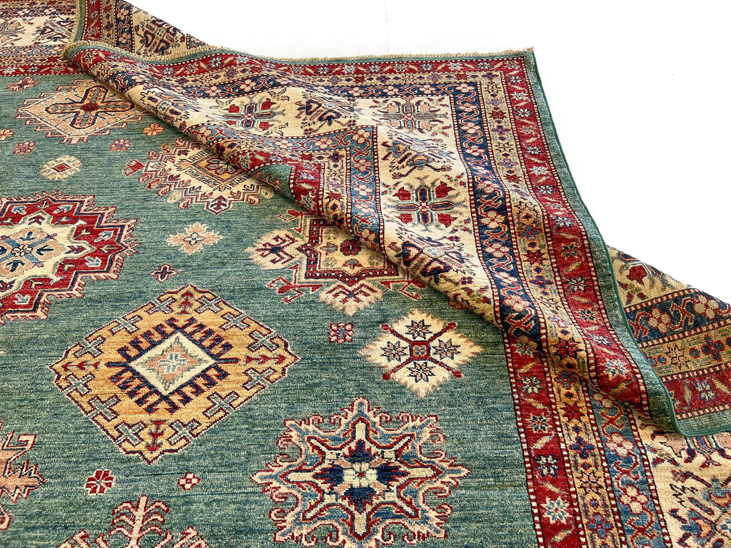 Super Kazak (10x13) green/ivory