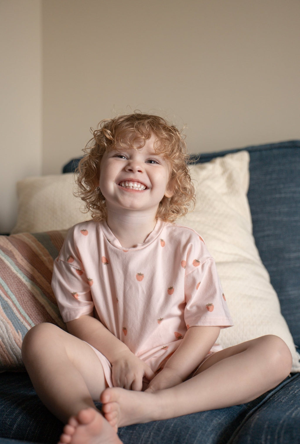 Organic Cotton Strawberry Print Shorts Set - Shop Avnu