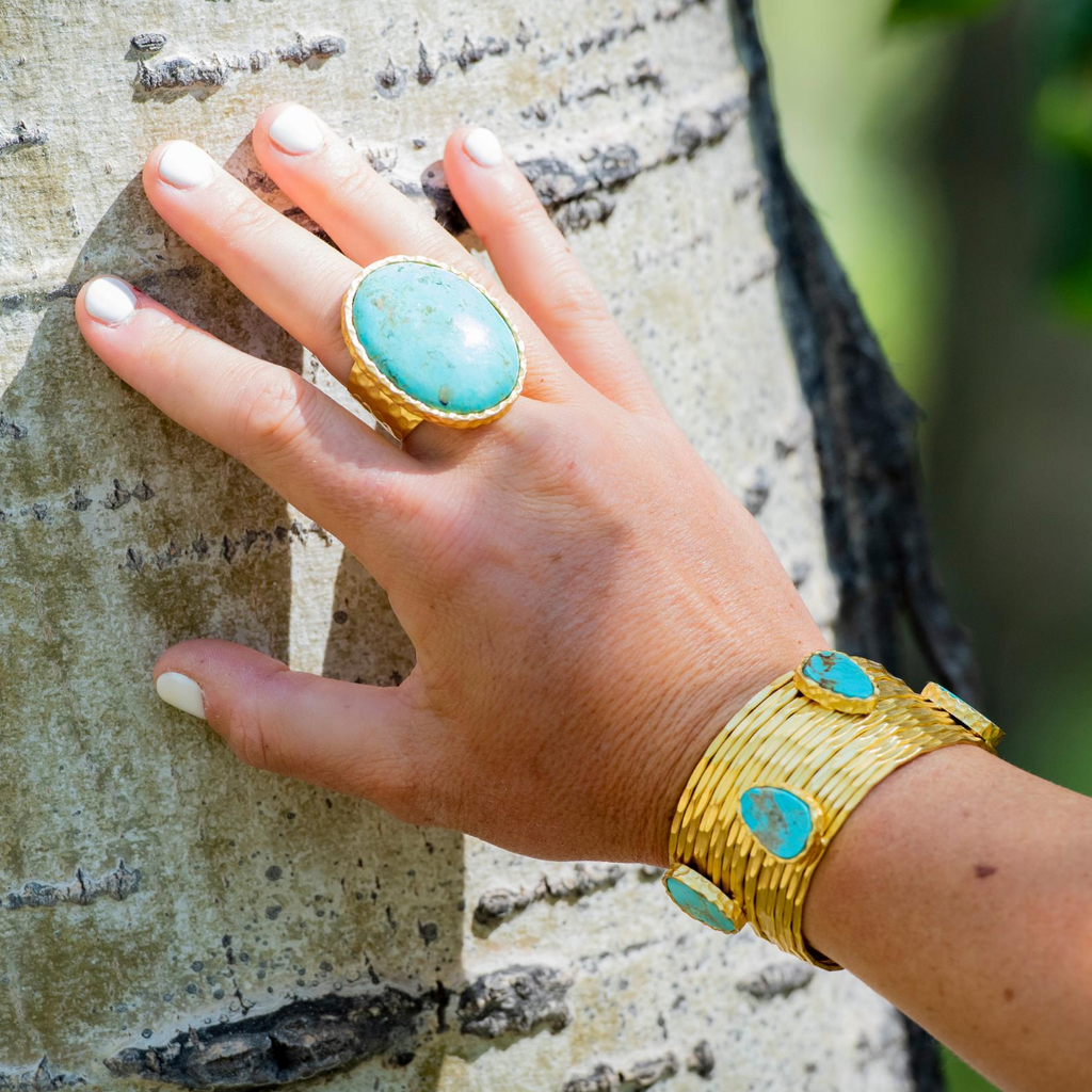 Wire Stackable Cuff - Turquoise - Shop Avnu