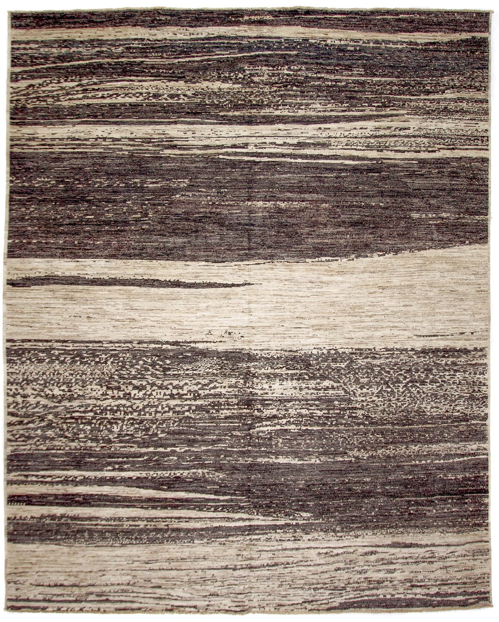 Modern Afghan Gabbeh (8'00"x9'10") dark natural/undyed