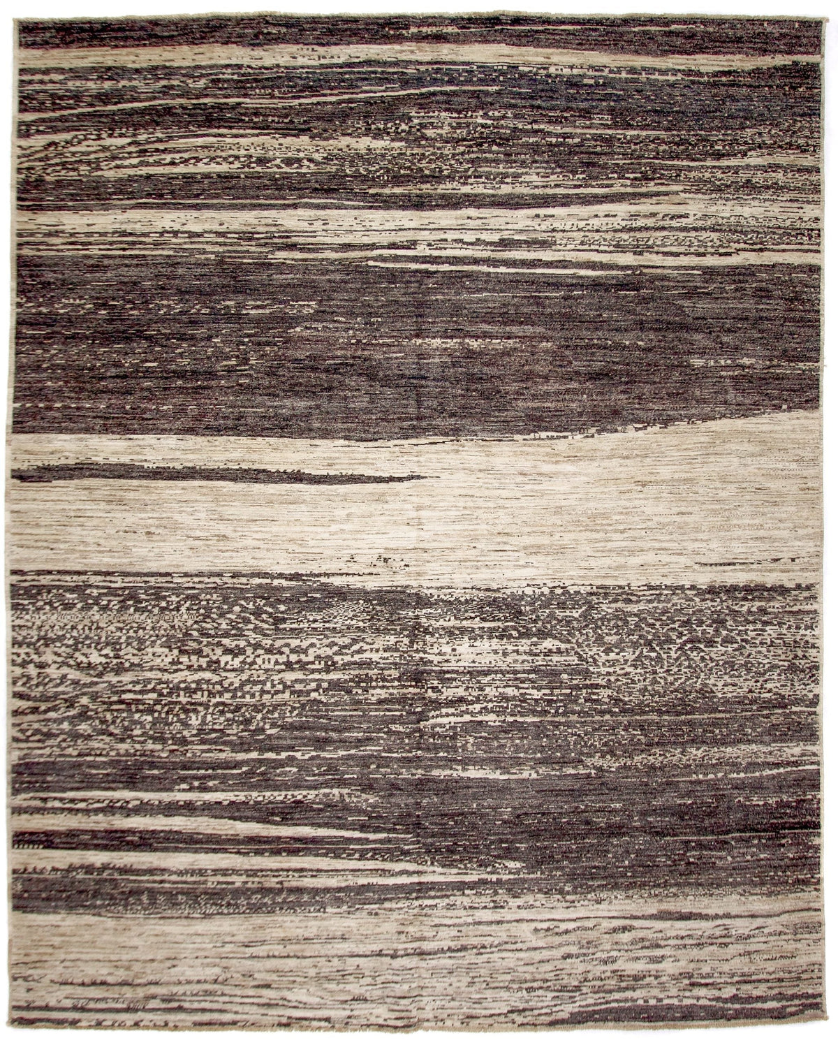 Modern Afghan Gabbeh (8'00"x9'10") dark natural/undyed