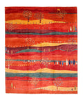 Scenic Afghan Gabbeh (8'03"x9'09") rust/red/dk.green