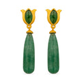 Verona Tulip Drop Earrings - Green Strawberry Quartz - Shop Avnu