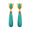 Verona Tulip Drop Earrings - Turquoise - Shop Avnu