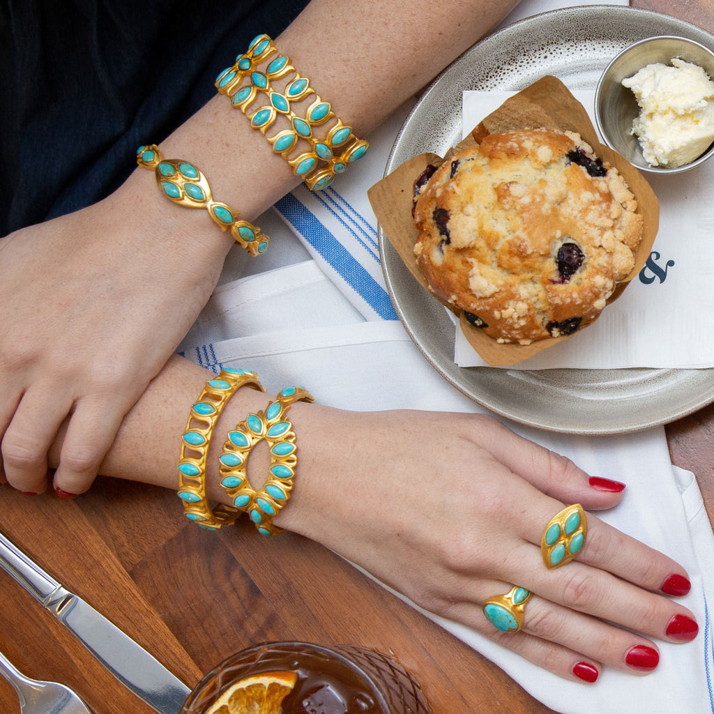 Water Lily Cuff - Turquoise - Shop Avnu