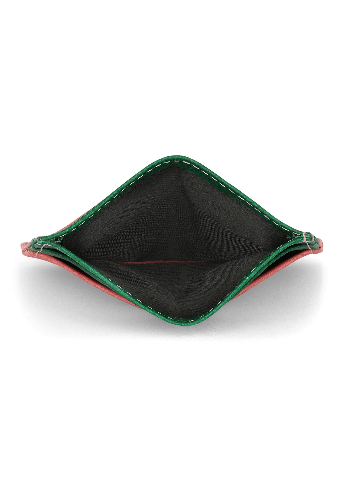 Jaguar Leather Card Holder Wallet Pink + Green