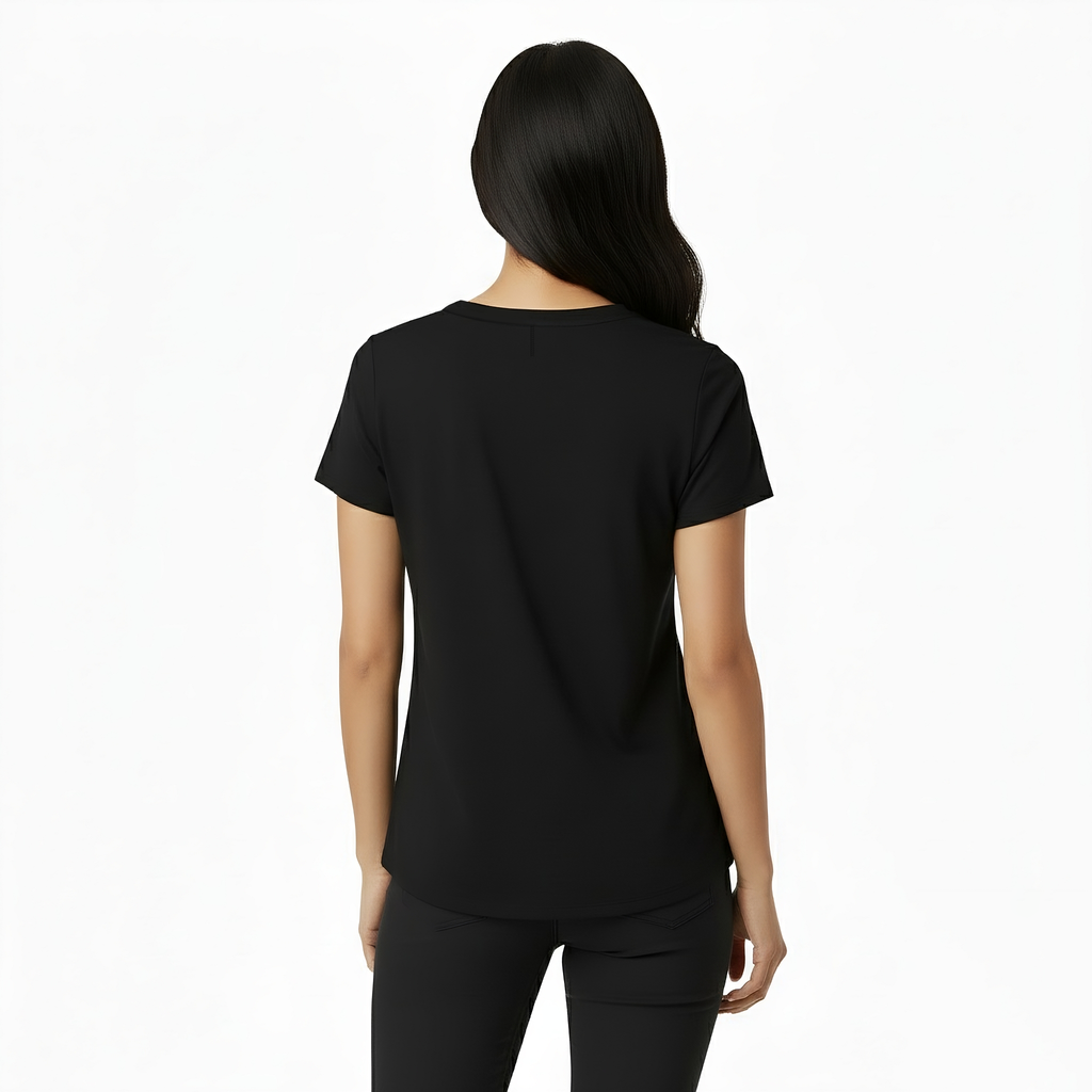 Kenzi Black Short Sleeve Crew
