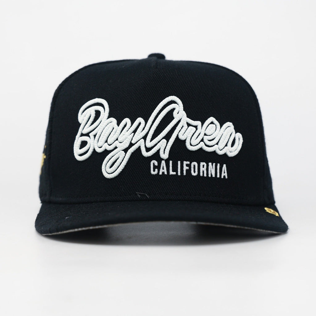 OG BA: From the Bay to the World Snapback (Black Acrylic Wool) - Shop Avnu